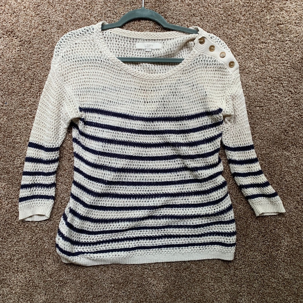Loft Striped Linen Sweater